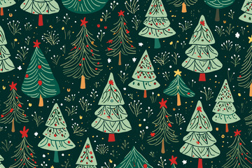 Christmas floral seamless pattern. Good for fashion fabrics, children’s clothing, T-shirts, postcards, email header, wallpaper, banner, events, covers, advertising, and more.
