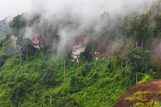 Nakee Cliff, landscape of Phu Langka National Park, Nakon Phanom province,Thailand.