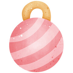 Single red christmas ball illustration