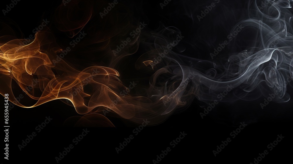 Poster smoke on a black background, creating a stark contrast between the two colors the smoke appears to b