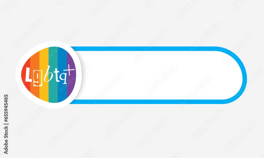 Poster vector button for your text with lgbt logo