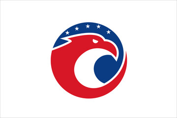 Eagle Head circle american flag
