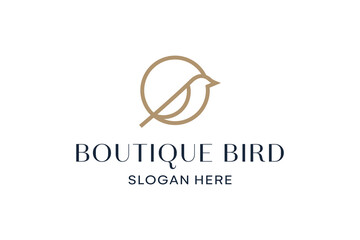 bird logo vector line outline monoline art icon
