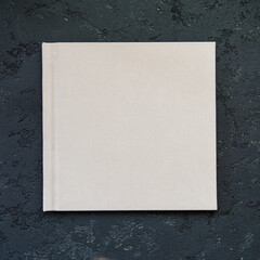 Photo album with linen hardcover and frame for design and personalization