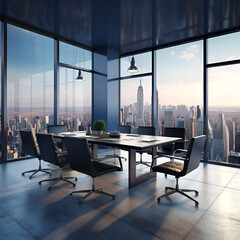 Fototapeta premium modern office interior office, room, interior, chair, table, business, furniture, desk, computer, meeting, empty, 