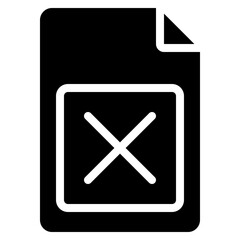 Obraz premium Cross Mark File Icon