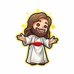 Catholic Jesus shaped clipart white background
