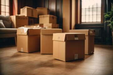 Packed household stuff for moving into new house