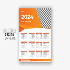 modern new year calendar design template 2024