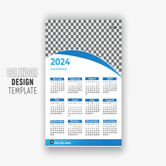 modern new year calendar design template 2024
