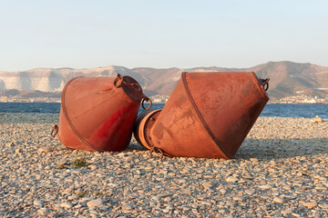 navigation buoy on the seashore