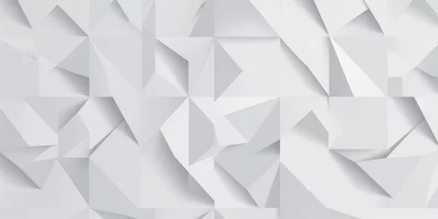Poster Two layer offset abstract white polygon geometrical triangles pattern background wallpaper banner flat lay top view from above, Generative AI © Colorful Graphics