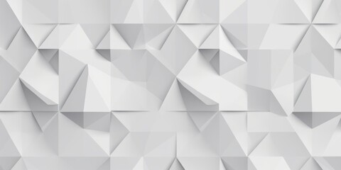 Two layer offset abstract white polygon geometrical triangles pattern background wallpaper banner flat lay top view from above, Generative AI