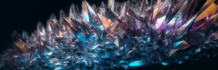  Abstractblue  colored crystal background. Diamond gemstone prism texture. Brilliant iridescent rainbow refraction. Gem stone rock glass crystal holographic background. design banner, luxury © PawsomeStocks