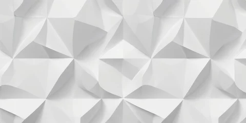 Fotobehang Rotated abstract offset large white polygon geometrical quarter circle pattern background wallpaper banner flat lay top view from above sparsely, Generative AI © Colorful Graphics