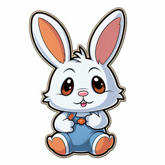 Easter bunny in clipart format white background