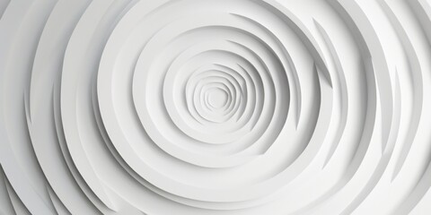 Concentric random rotated white ring or circle segments background wallpaper banner flat lay top view from above, Generative AI