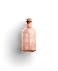 Orange Glass Bottle with Cork Flatlay