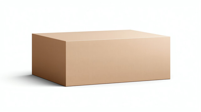 cuboid brown blank cardboard box for shipping mockup template