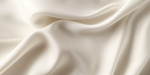 Close up of thick white or beige draped cloth, texile or fabric fashion background frame filling, Generative AI