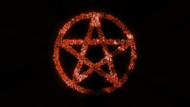 Pentagram Red Symbol Animation.The Famous Spiritual Pentagram Logo Or Symbol Animation , Mystic Stars Shape Pentagram, 