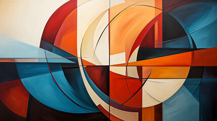 Fototapeta premium Abstract experimental combinations of various colored geometric shapes