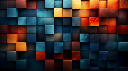 Abstract experimental combinations of various colored geometric shapes