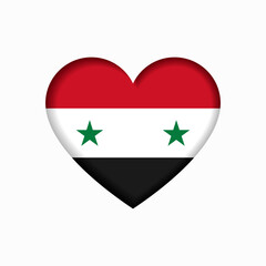Syrian flag heart-shaped sign. Vector illustration.