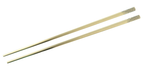 Metal chopsticks. Luxury utensils. Isolated png