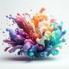 Colorful paint splashes isolated on white background