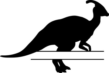 Parasaurolophus. Dinosaur monogram Dinosaur silhouette Monogram bundles Types of dinosaurs breeds