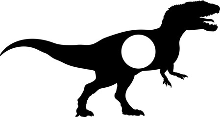 Fototapeta premium Yangchuanosaurus Dinosaur Silhouette. Dinosaur SVG Types of dinosaurs Dinosaur name breeds 