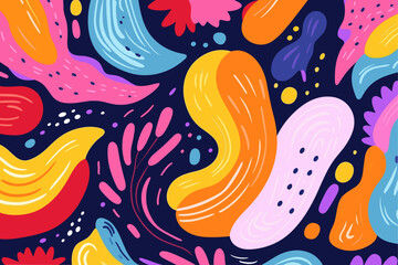 Obraz premium Colorful abstract seamless pattern. Good for fashion fabrics, children’s clothing, T-shirts, postcards, email header, wallpaper, banner, events, covers, advertising, and more.