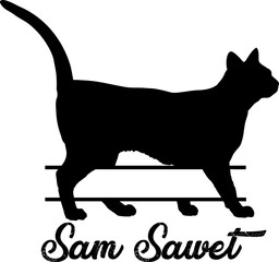 Sam Sawet Cat Monogram cat breeds Cat silhouette Cat bundle Vector