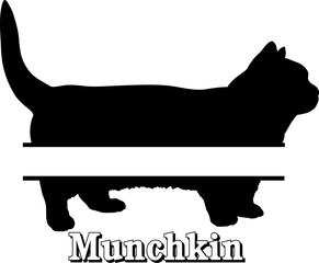 Munchkin Cat Monogram cat breeds Cat silhouette Cat bundle Vector