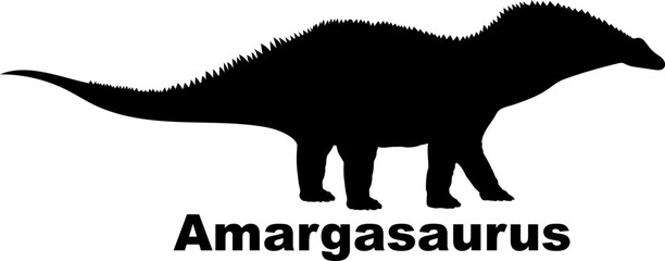 Amargasaurus Dinosaur Silhouette. Dinosaur name breeds SVG Types of dinosaurs 