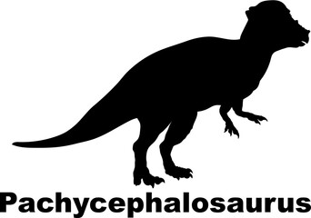 Pachycephalosaurus Dinosaur Silhouette. Dinosaur name breeds SVG Types of dinosaurs 
