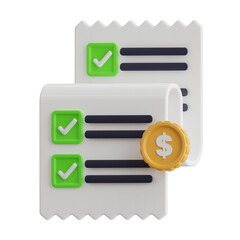 Invoice 3d Illustration
