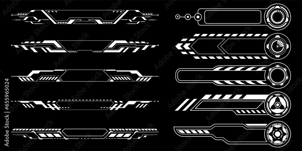Poster sci-fi futuristic hud dashboard display virtual reality technology screen. user interface set. stati