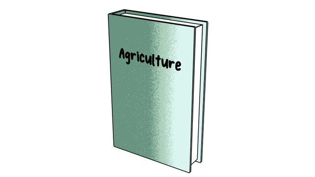 Book on agriculture, cartoon style