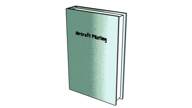Book on aircraft piloting, cartoon style