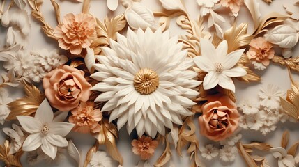 Obraz na płótnie Canvas Floral card, vintage flowers