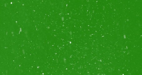 christmas black background with snowflakes falling snow from top on chroma key green - Powered by Adobe