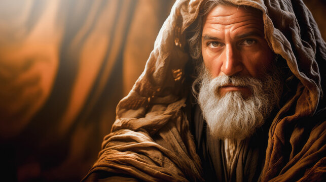 Prophet Samuel the divine messenger of God contemporaneous of King Saul Generative AI Illustration