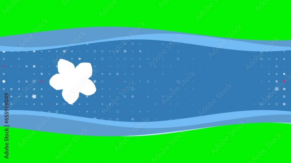 Poster animation of blue banner waves movement with white forget-me-not symbol on the left. on the backgrou