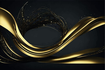 Advertising background with golden luxury lines
