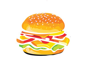 Abstract line burger logo template