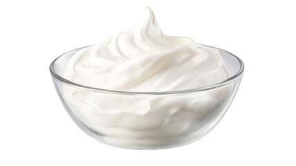 Bowl of sour cream isolated on a transparent background - obrazy, fototapety, plakaty