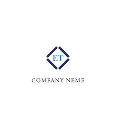 ET logo. E T design. Black ET letter. ET E T letter logo design. Initial letter ET linked circle uppercase monogram logo.