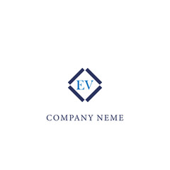 Fototapeta premium EV logo. E V design. Black EV letter. EV E V letter logo design. Initial letter EV linked circle uppercase monogram logo.